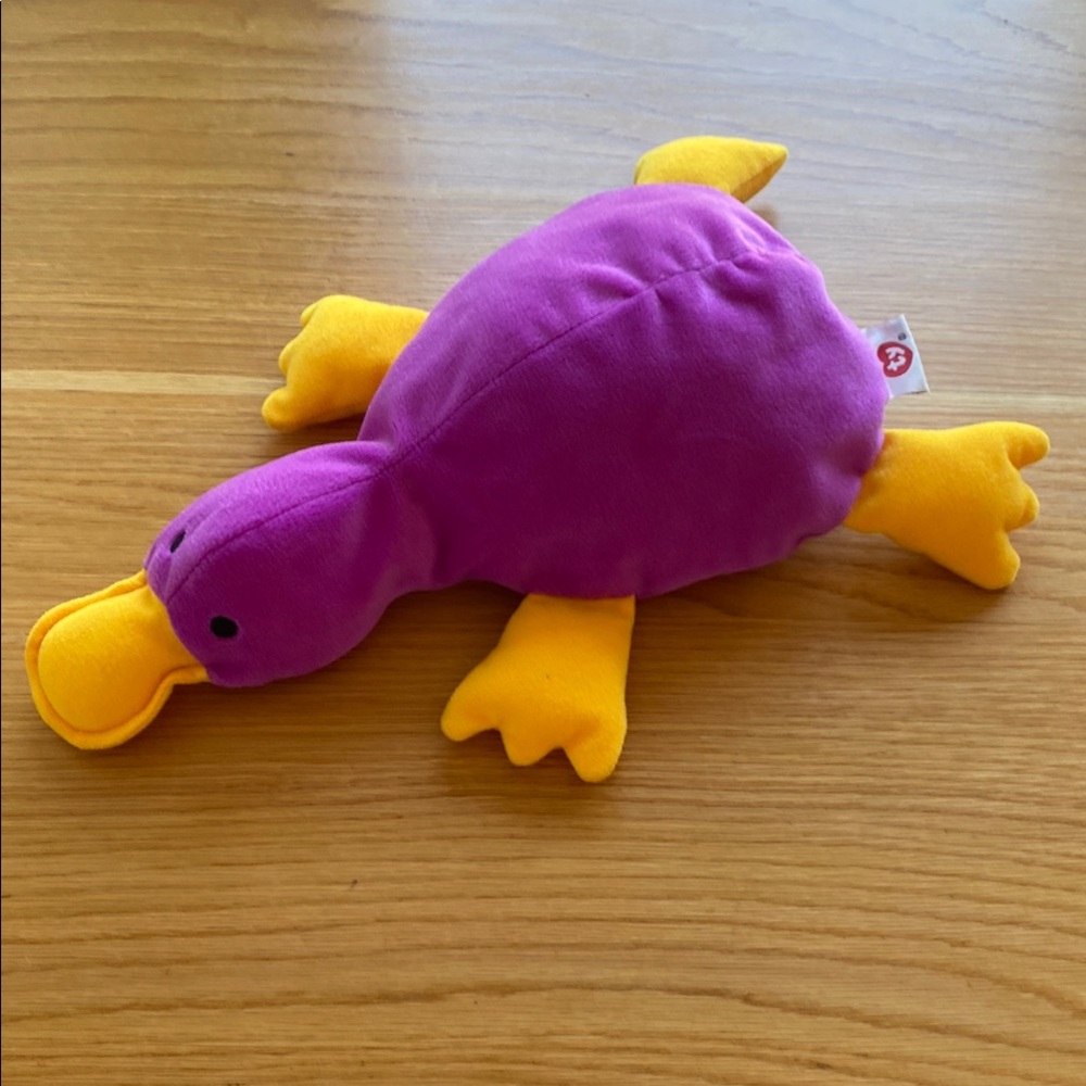 TY Purple & Yellow Platypus Plush Toy